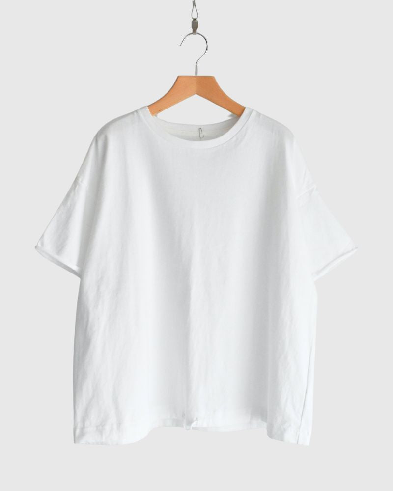 Cutoff Drawstring Tee in White