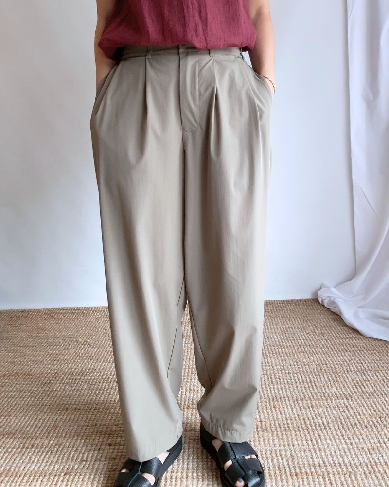 4WAY STRETCH COCOON PANTS 'HAPI' in Grayge