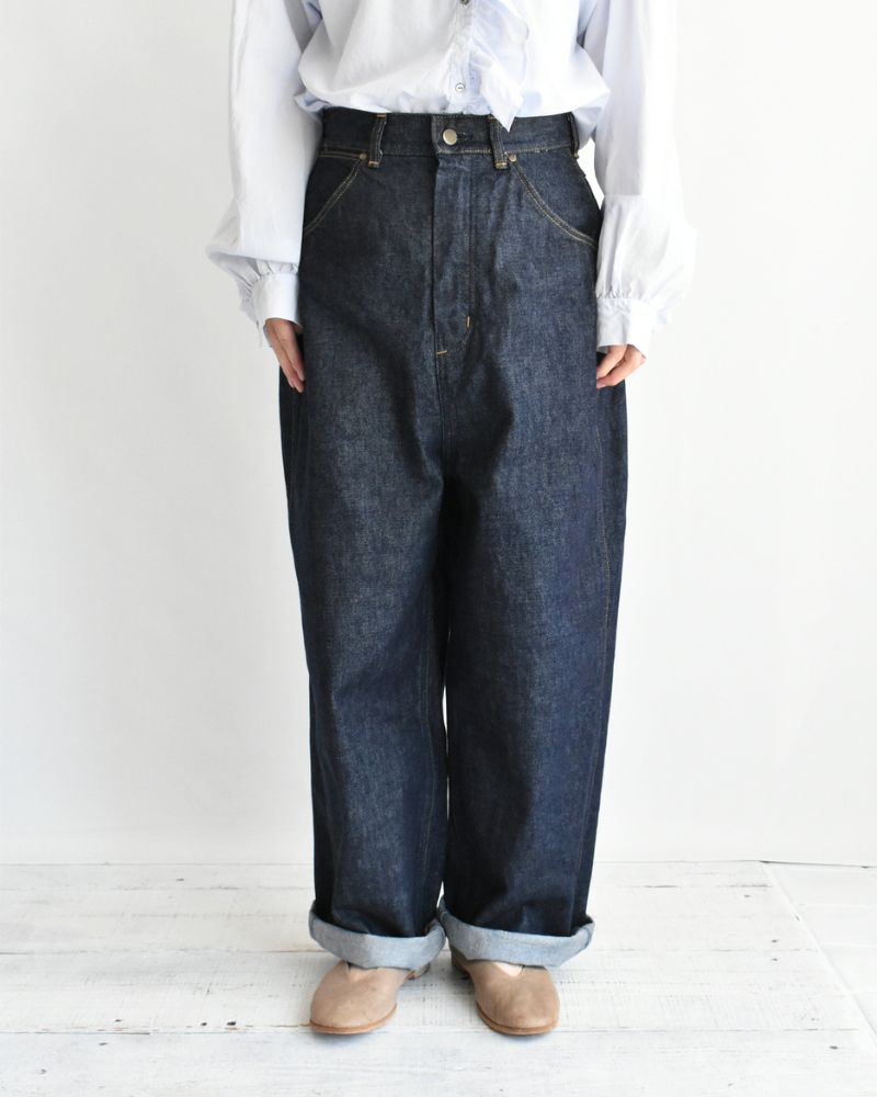 13oz Uneven Yarn Buggy Denim Pants in OneWash