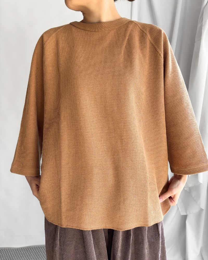 UNDYED Waffle Pullover in Camel