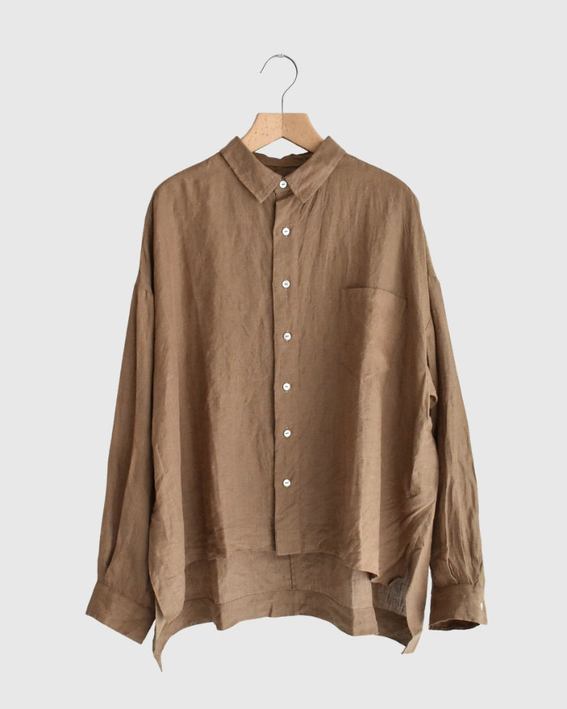 Handwoven 60 Linen Shirt in Mocha