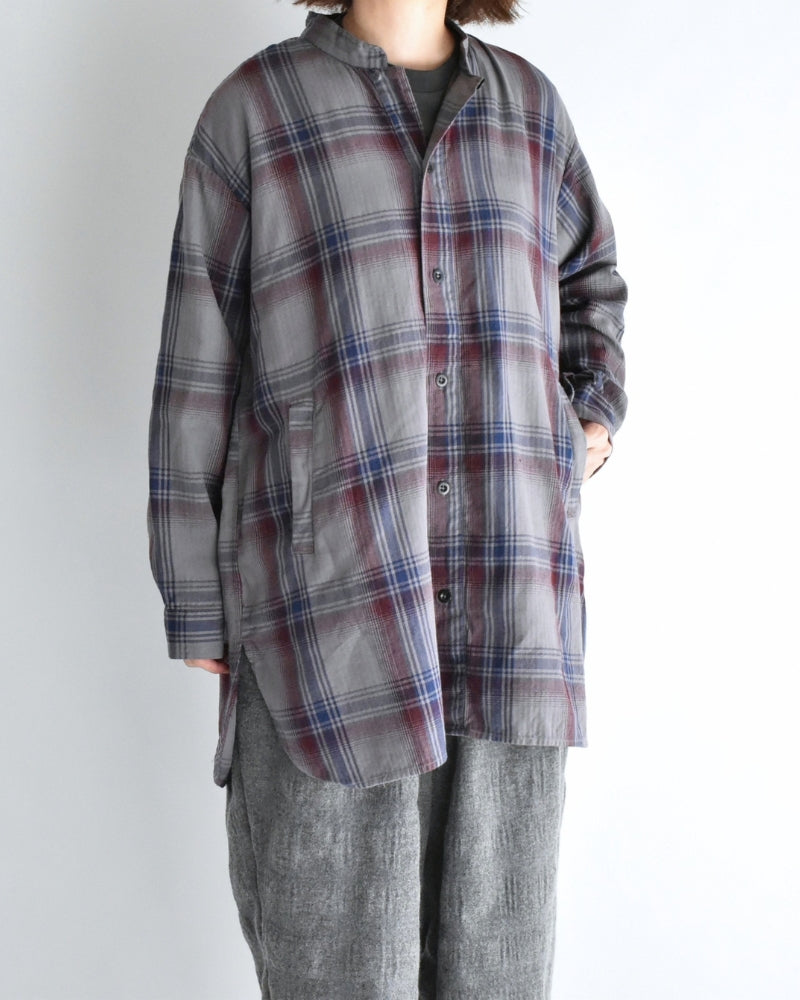 Stand Collar Shirt in Blue