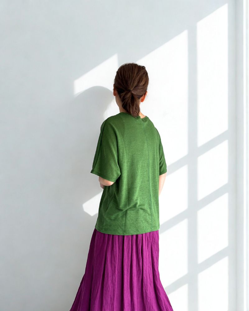 Linen T-shirt in Green