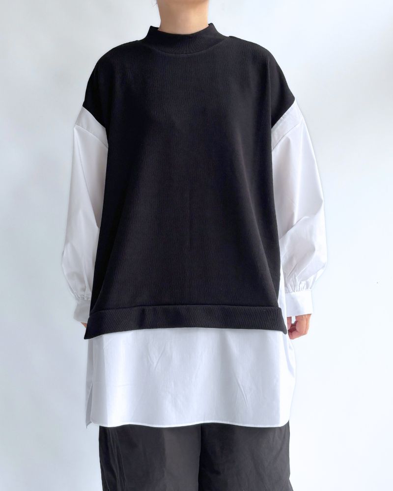 Knit combination top 'JOHA' in Black