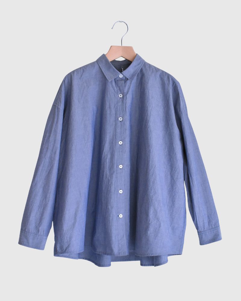 Regular Collar Big Shirt in Navy