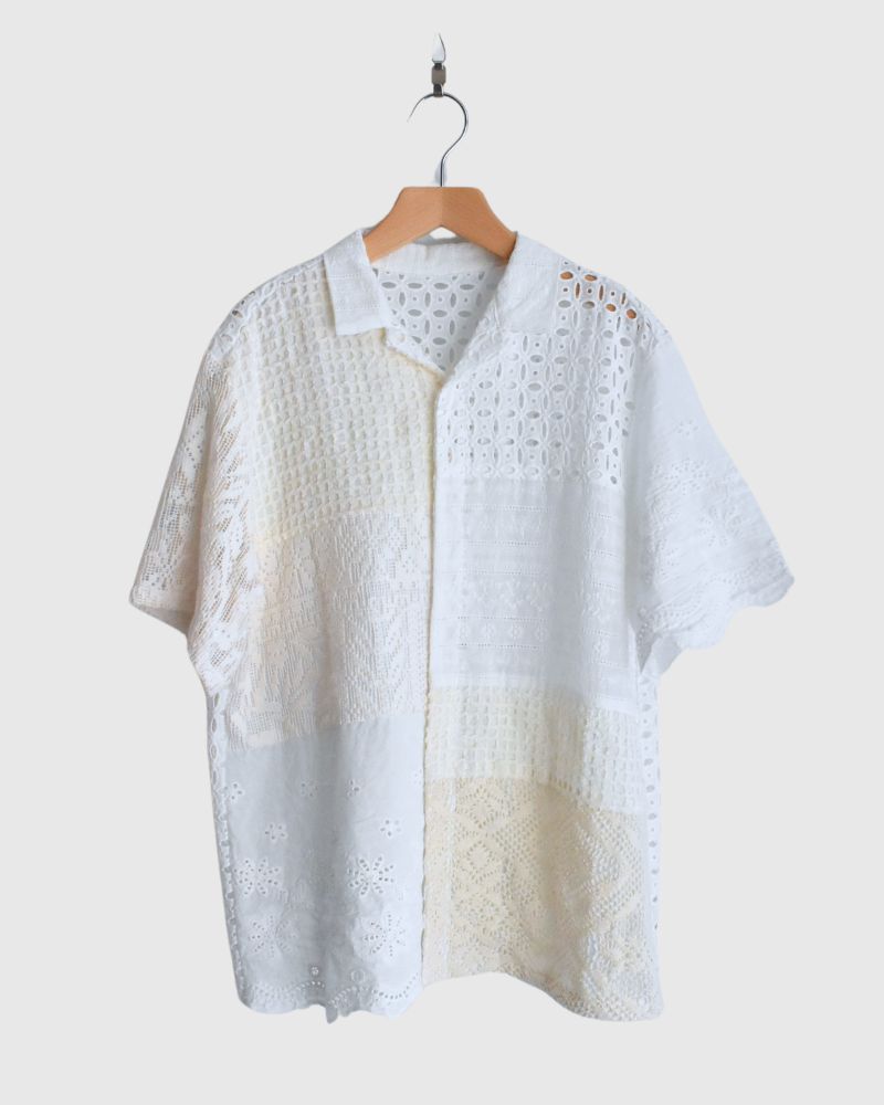 Patchwork Lace Shirt in White