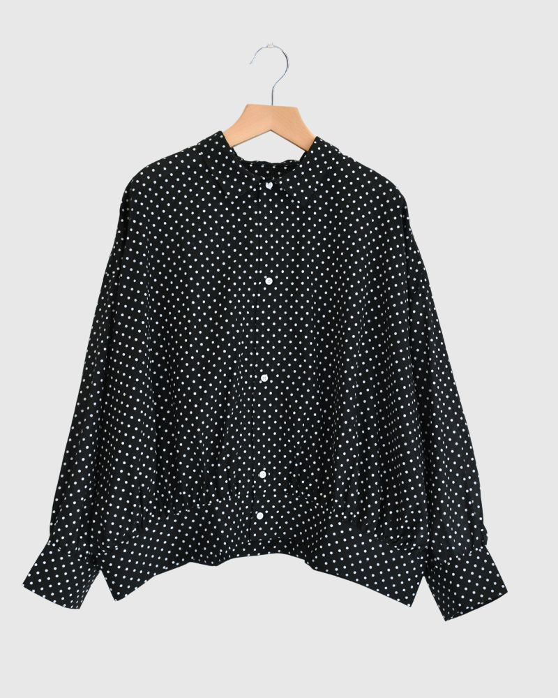 Gathered Blouse in SumikuroDot