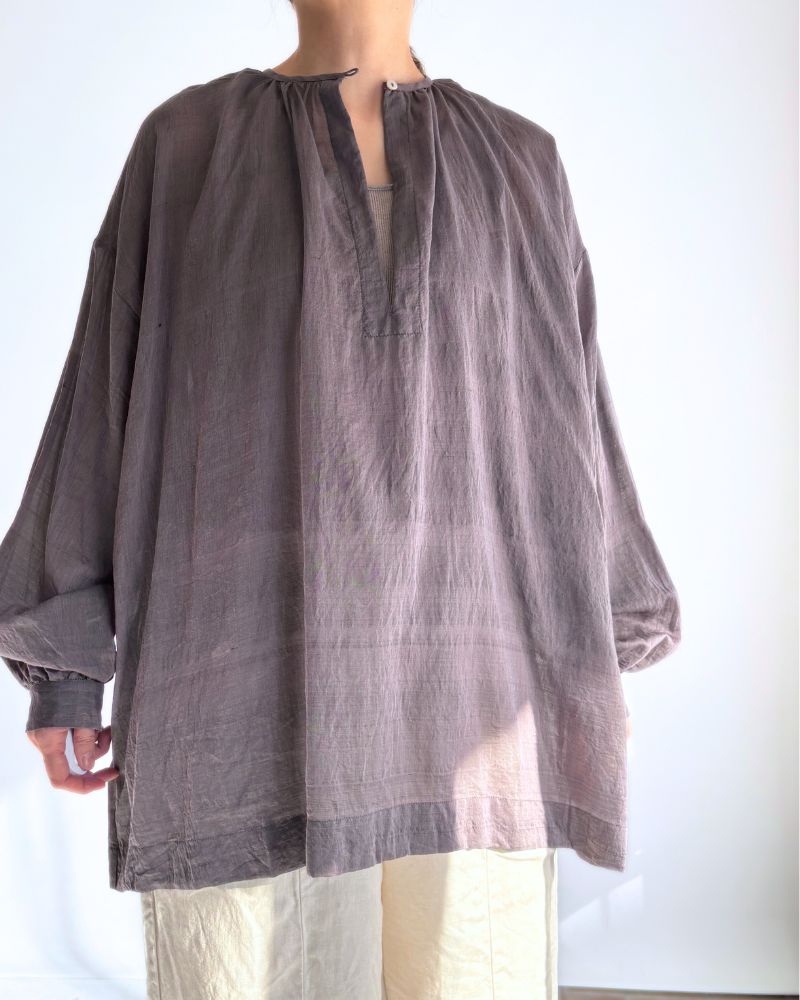 Silk Cotton Airy Smock in Charcoal