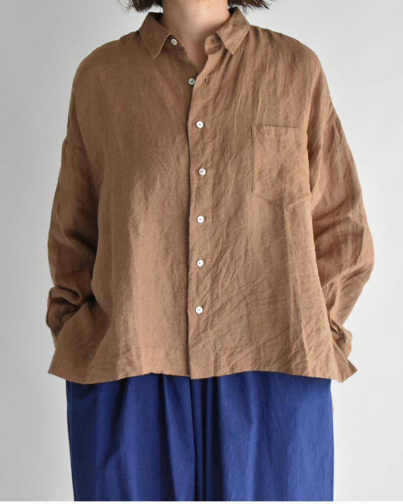 Handwoven 60 Linen Shirt in Mocha