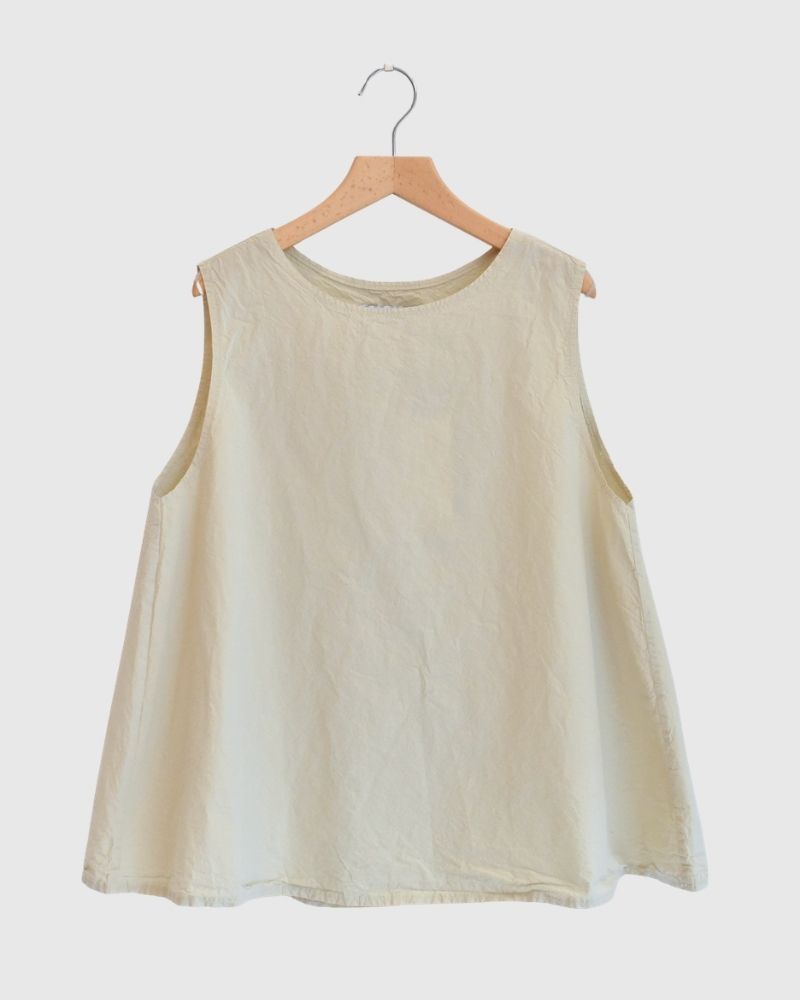 Shrink Sleeveless Top in Beige