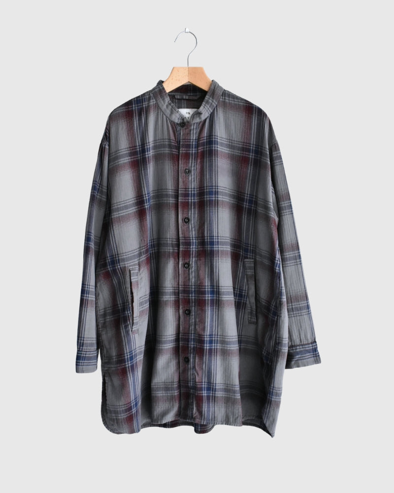 Stand Collar Shirt in Blue