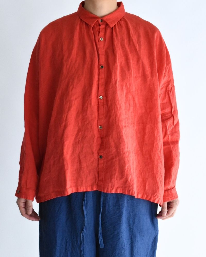 French Linen Shirt in Red
