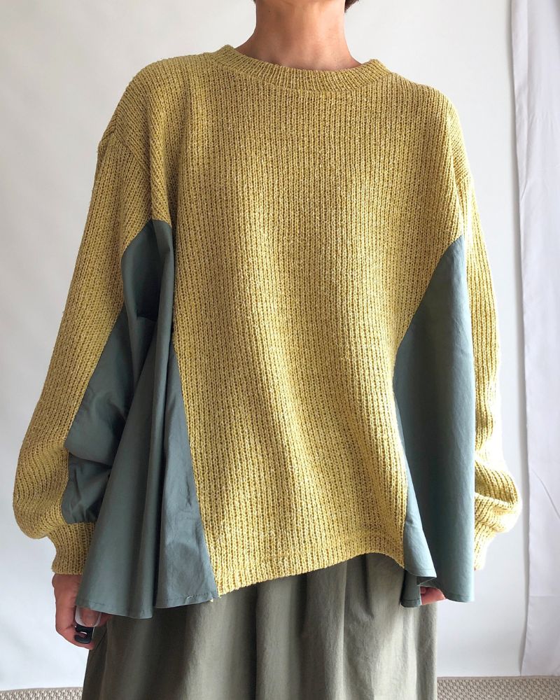 KNIT COMBI TOPS 'ORIAN' in Yellow