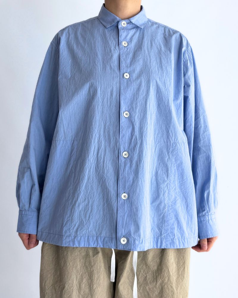 Drawstring shirt in Sax