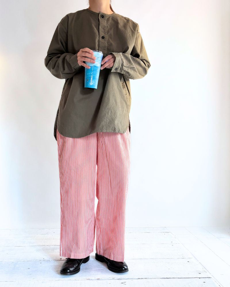 POPLIN STRIPE EASY PANTS in OrangeStripe