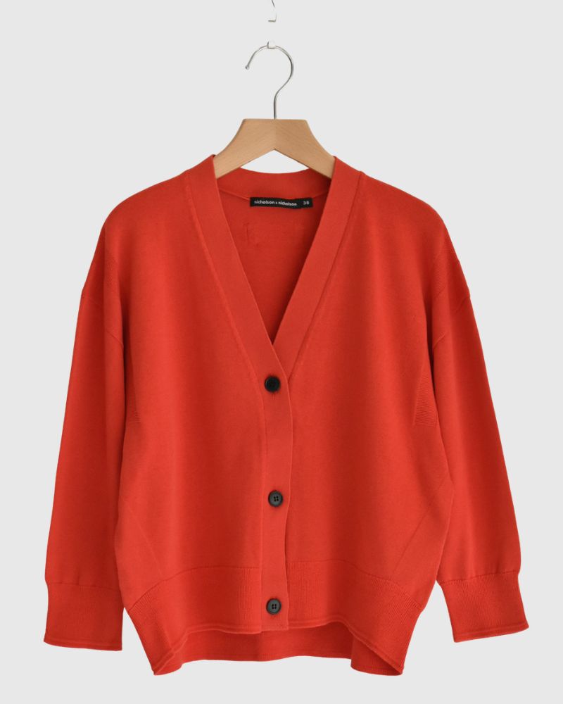 COVE V-Neck Short Cardigan in Orange