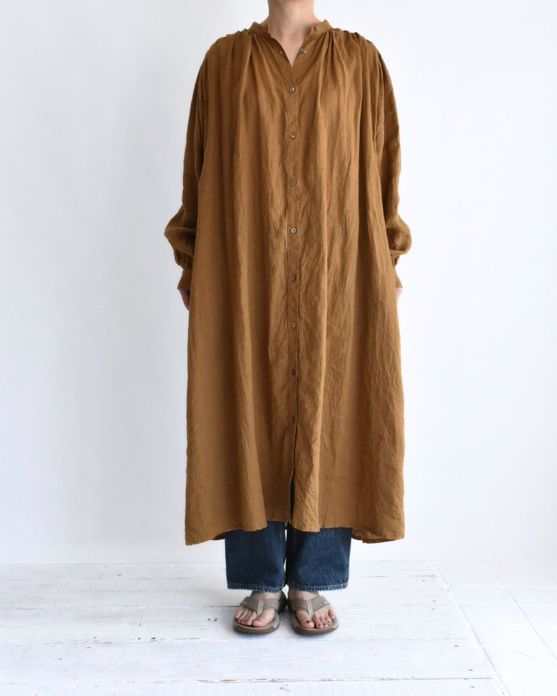 French Linen Dress in Camel