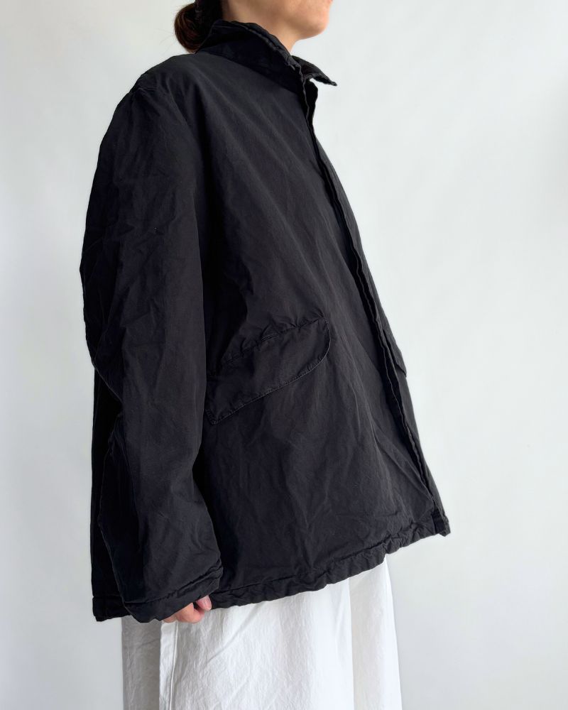 Garment Dye Short Coat in Black