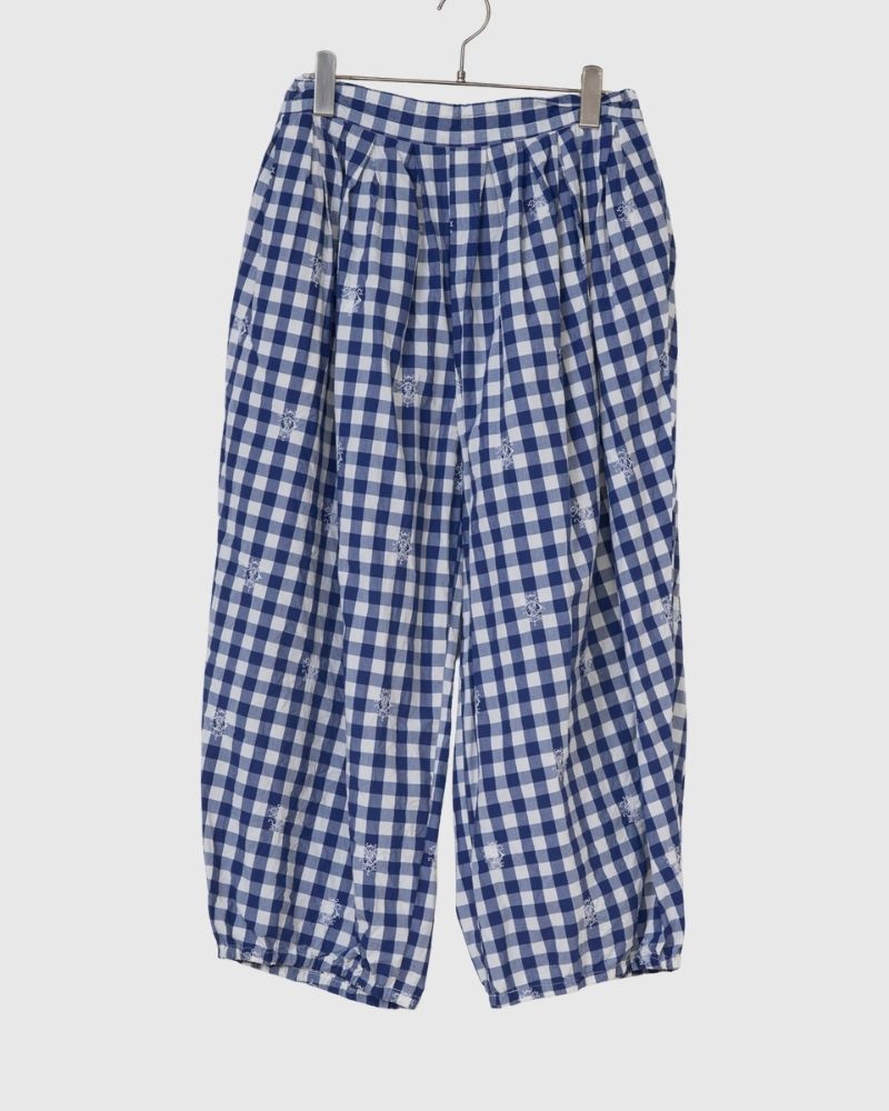 [Pre-order] S/S G1148 ORIGINAL EMBROIDERY LACE GINGHAM ameri PANTS（End of January – early February）