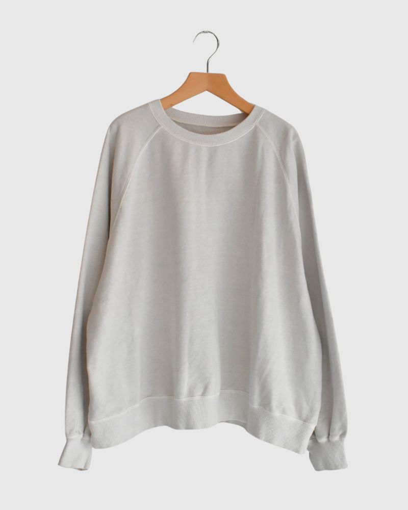 Pigment dye sweatshirt L/S in Ivory