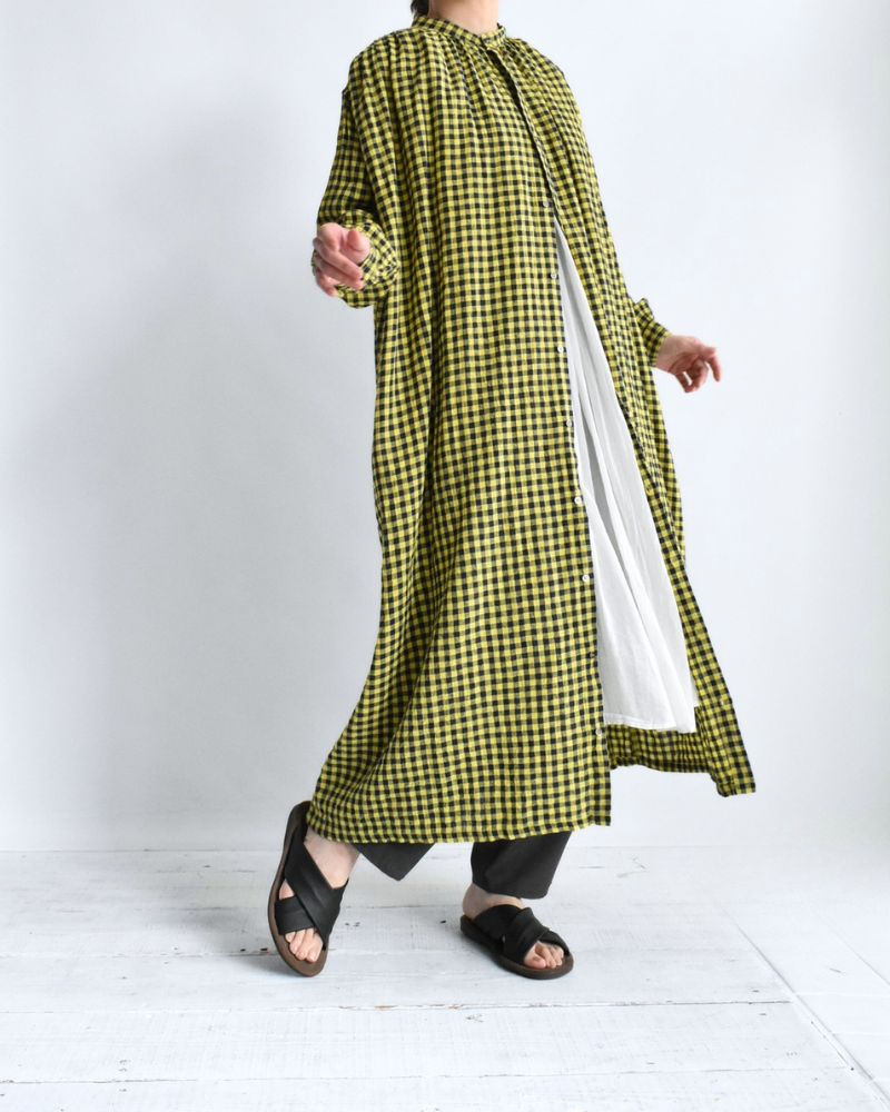 Gingham Check Dress in Yellow