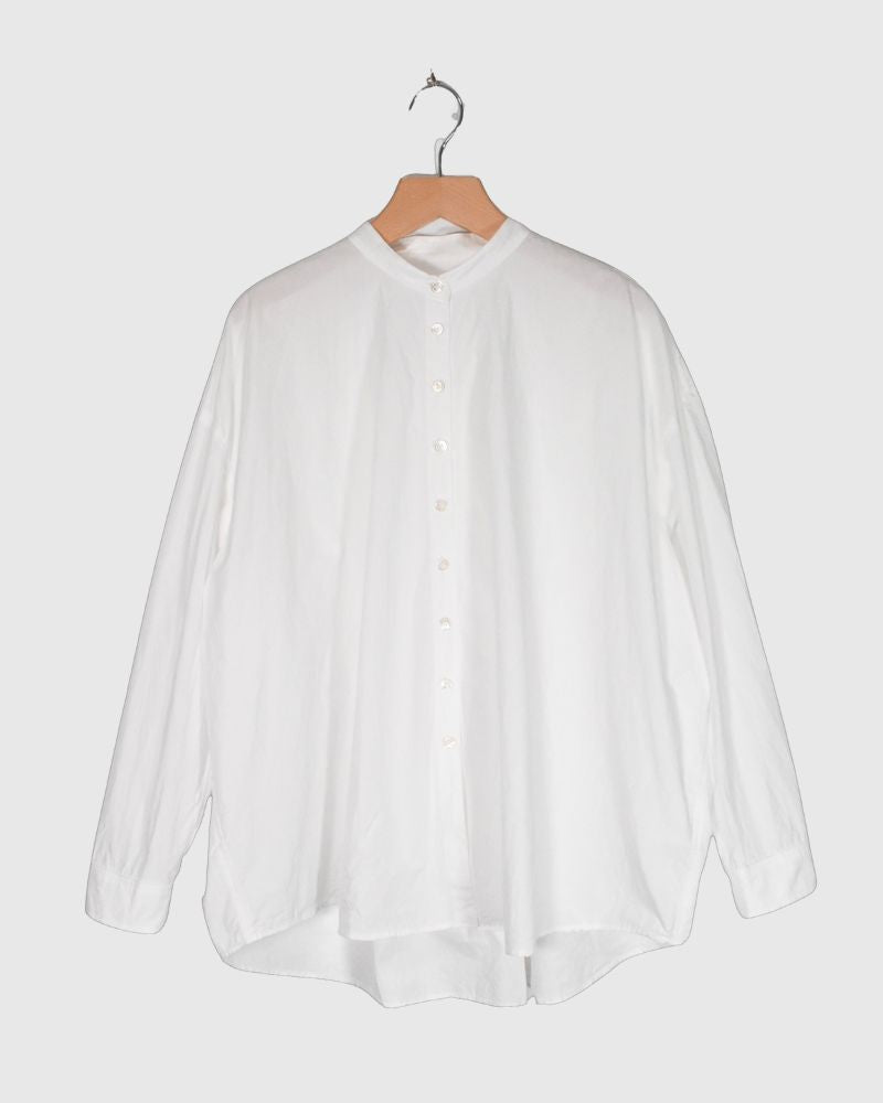 BAND COLLAR BIG SHIRT in White