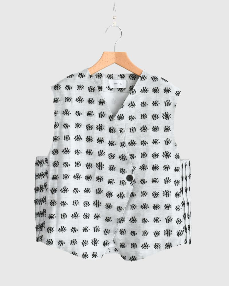 Jacquard Asymmetry Vest in LightGray