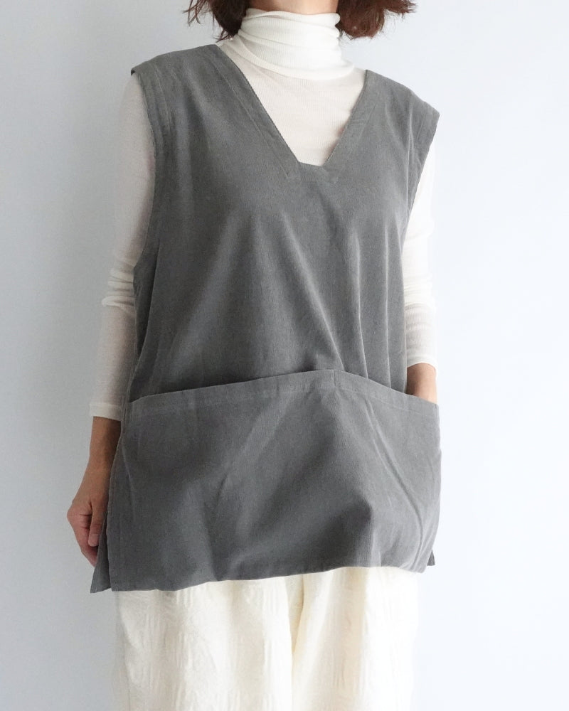 D/d |  2363027 Work Pullover Vest (Corduroy) in Gray