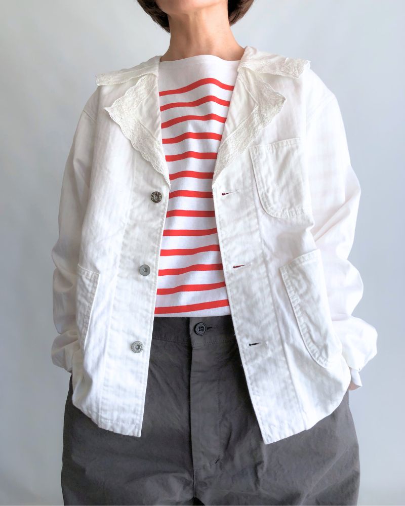 ARMY Herringbone Jacket in White