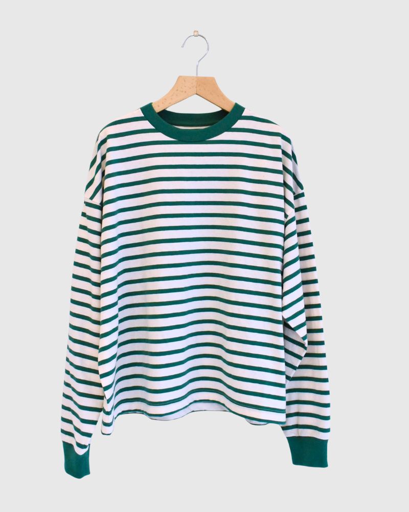 Taco Cotton Striped Long Sleeve T-Shirt Royal in Pink/Green