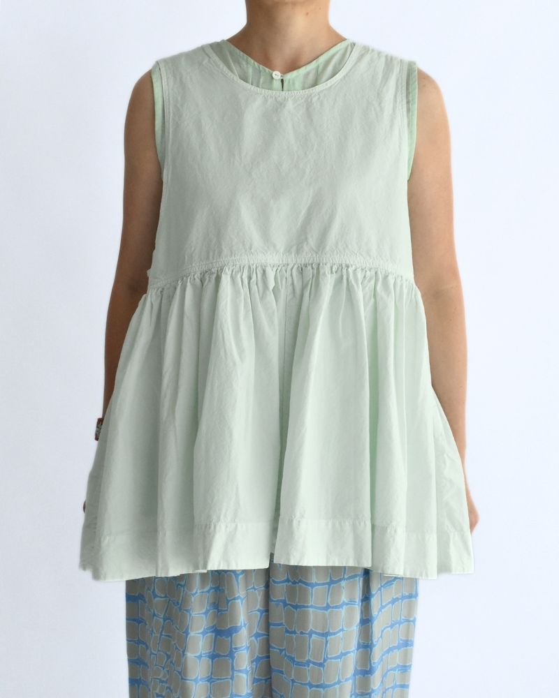 Sleeveless Gathered Top in MintGreen