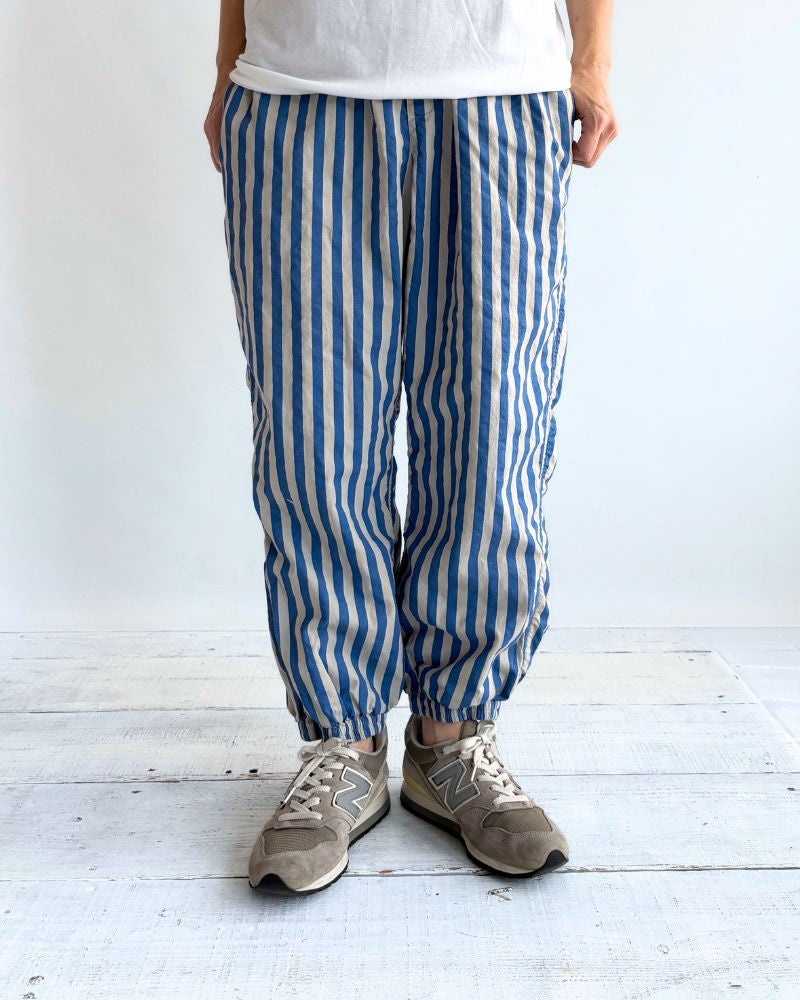 POPLIN WIDE STRIPE (OVERDYE) EASY PANTS in MilkyGrey