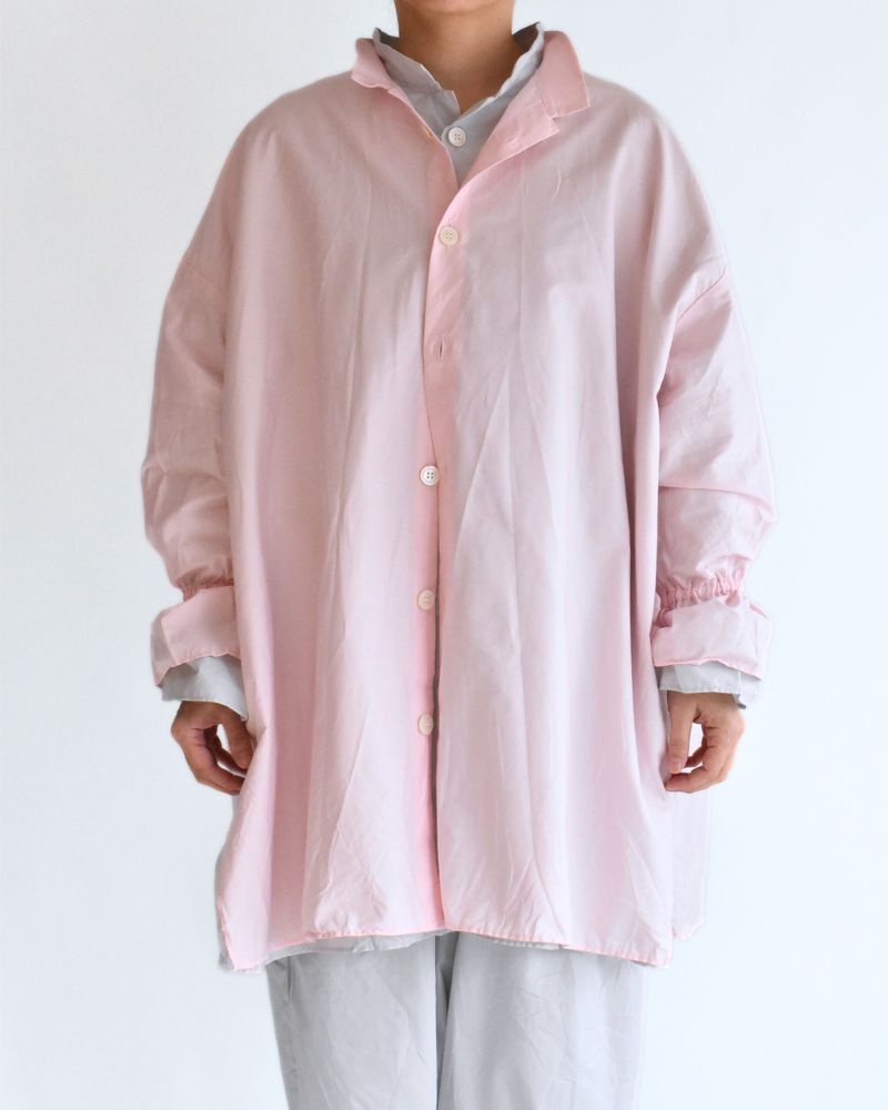 Cuff Ruffle Oversized Shirt in Pink