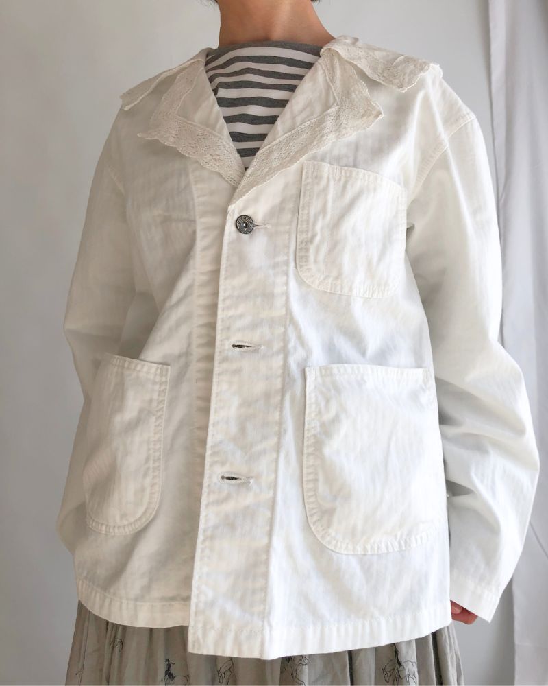 ARMY Herringbone Jacket in White