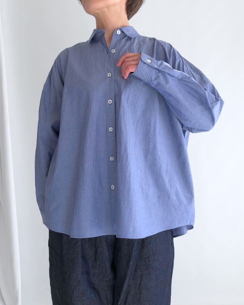 Regular Collar Big Shirt in Navy