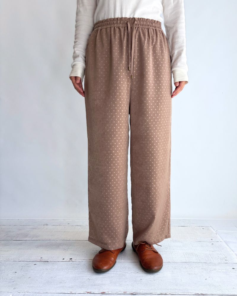 Embossed dot pants 'SONK' in Beige