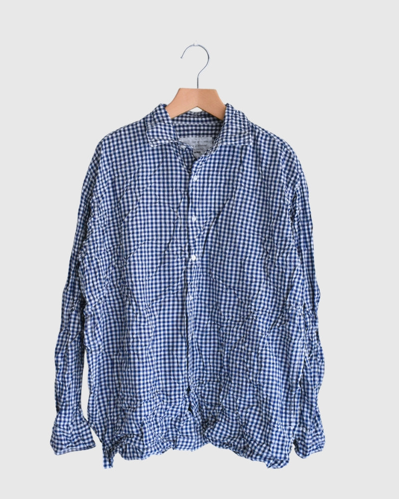 Regular Collar Long Sleeve Shirt in BlueGingham