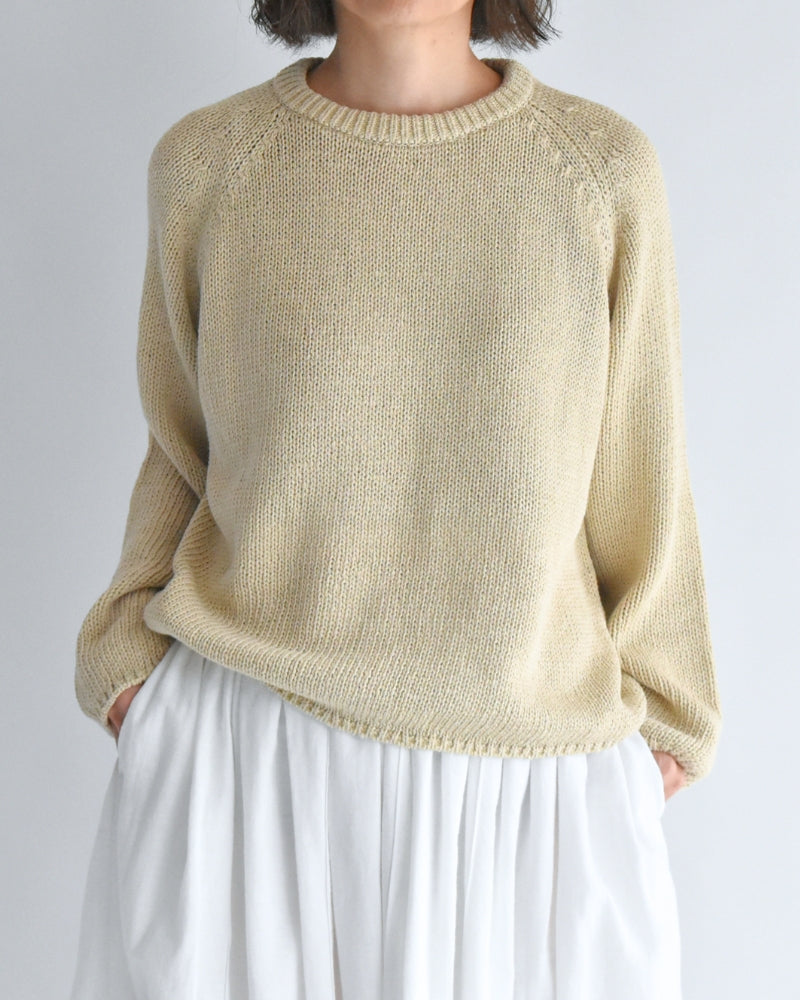 Raglan Pullover Knit in Ivory