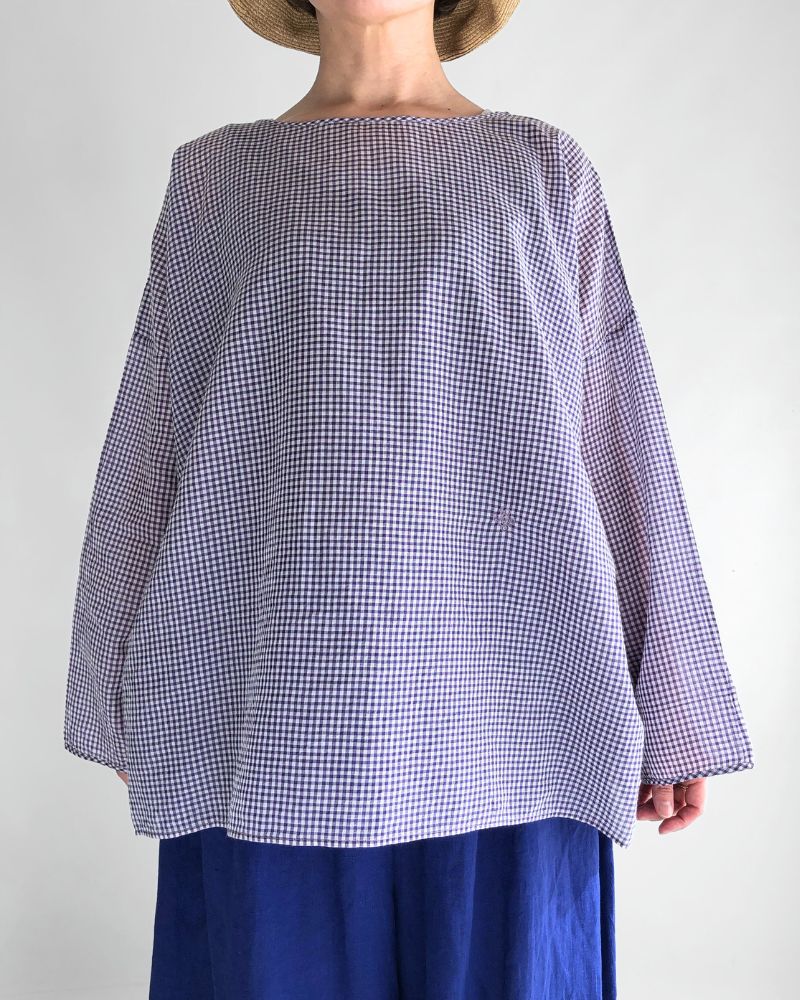 DROP SHOULDER SMOCK in OffWhite/Purple