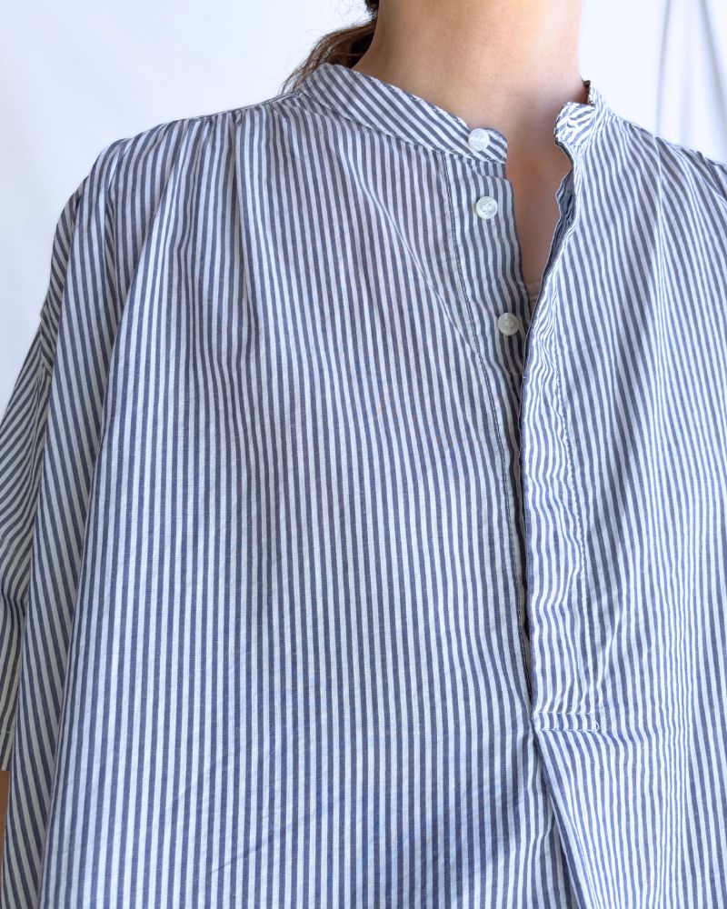 Striped Gathered Shirt in Stripe A