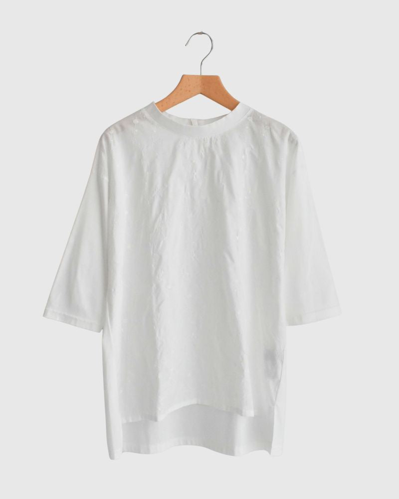 muratti crew neck wide pullover in White