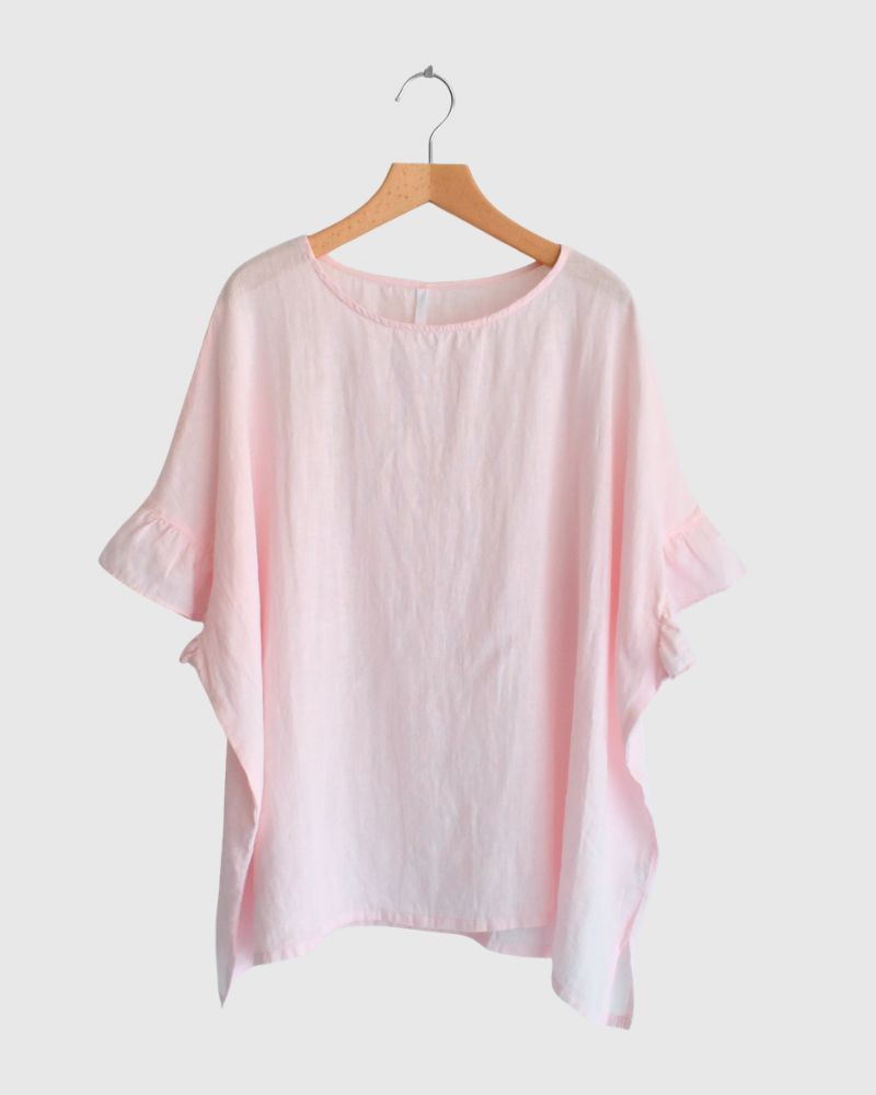Frill Top Blouse in Pink