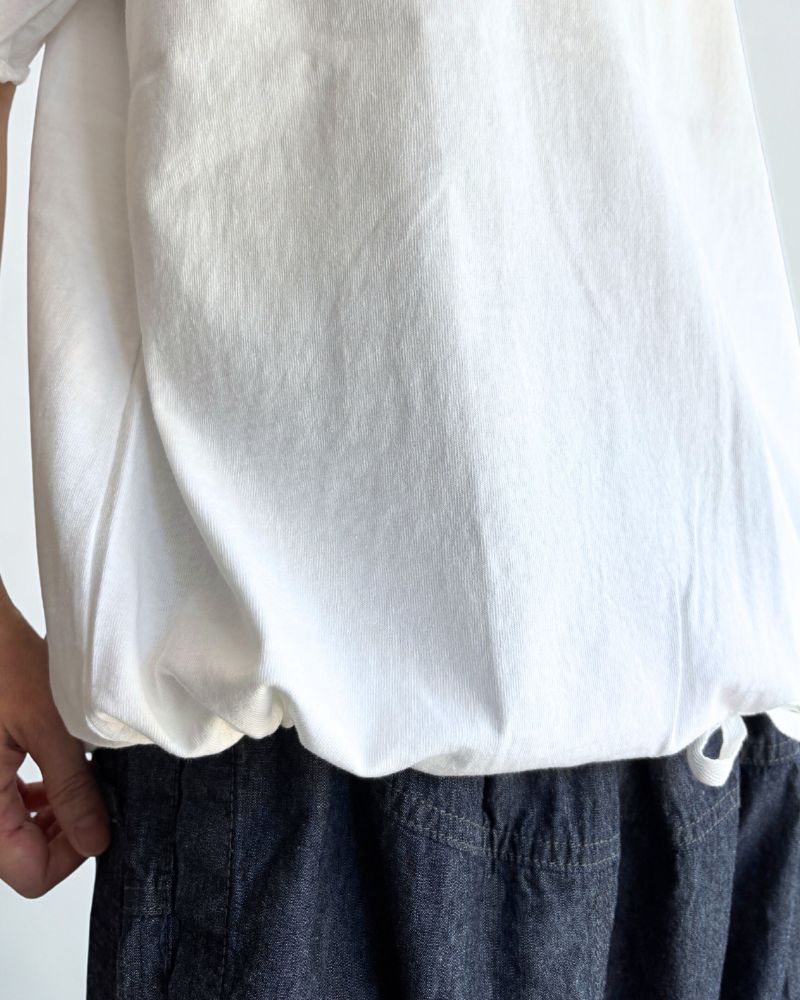 Cutoff Drawstring Tee in White