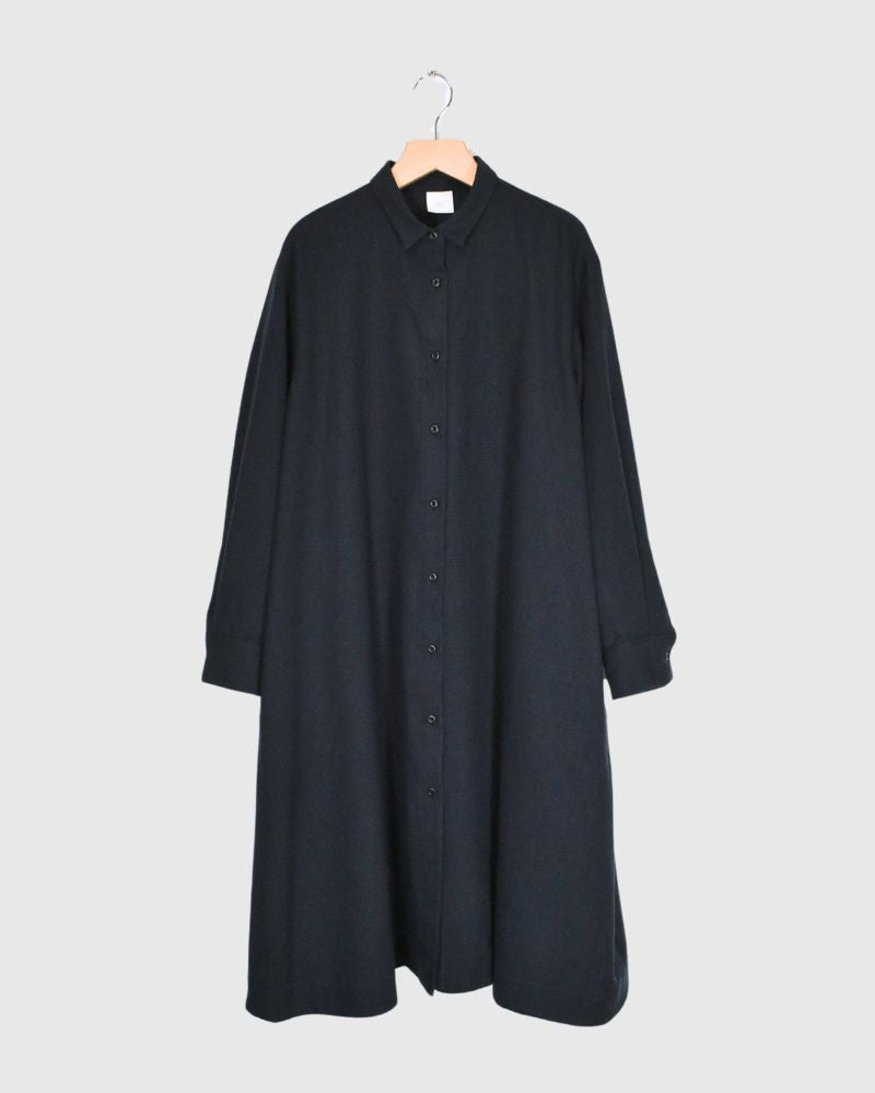 A-line Shirt Dress (W/C)  in NavyGlencheck