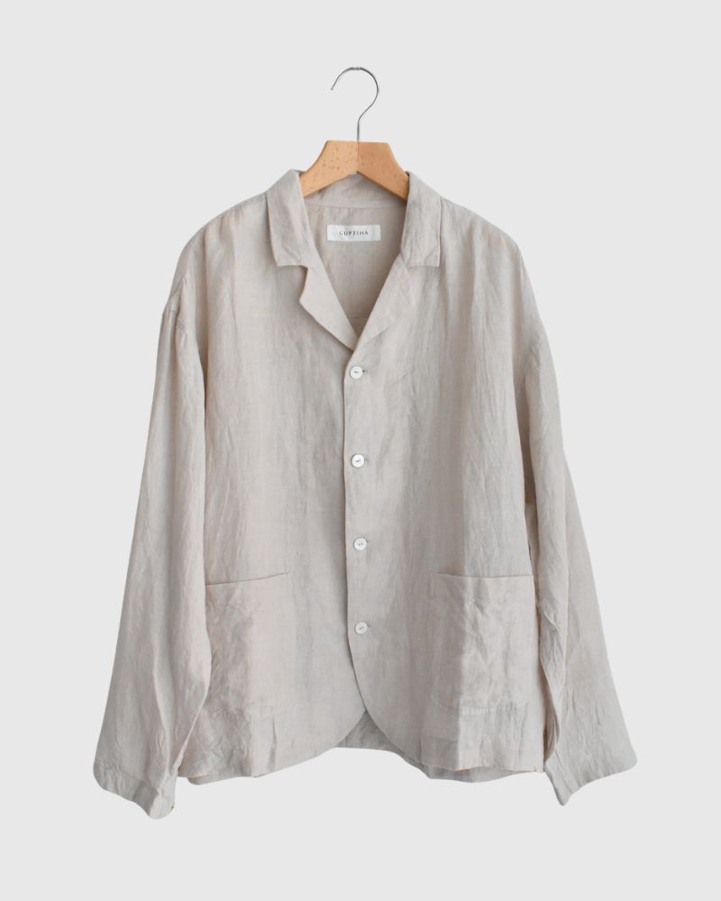 Handwoven 60x60 Linen Jacket in LightGray