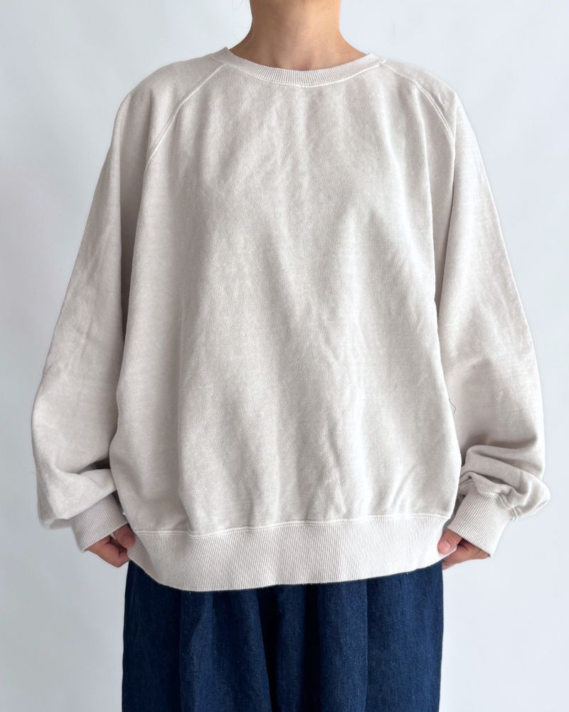 Pigment dye sweatshirt L/S in Ivory