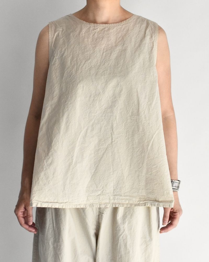 Shrink Sleeveless Top in Beige