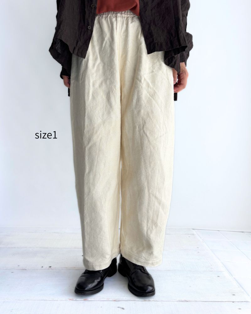 TEORI washed twill loose tapered pants in OffWhite