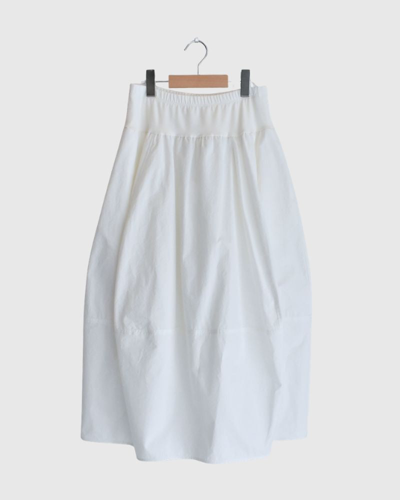 Rib Barrel Skirt in White
