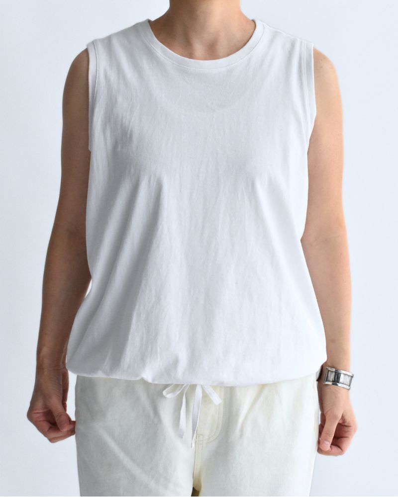 Sleeveless Drawstring T-shirt White